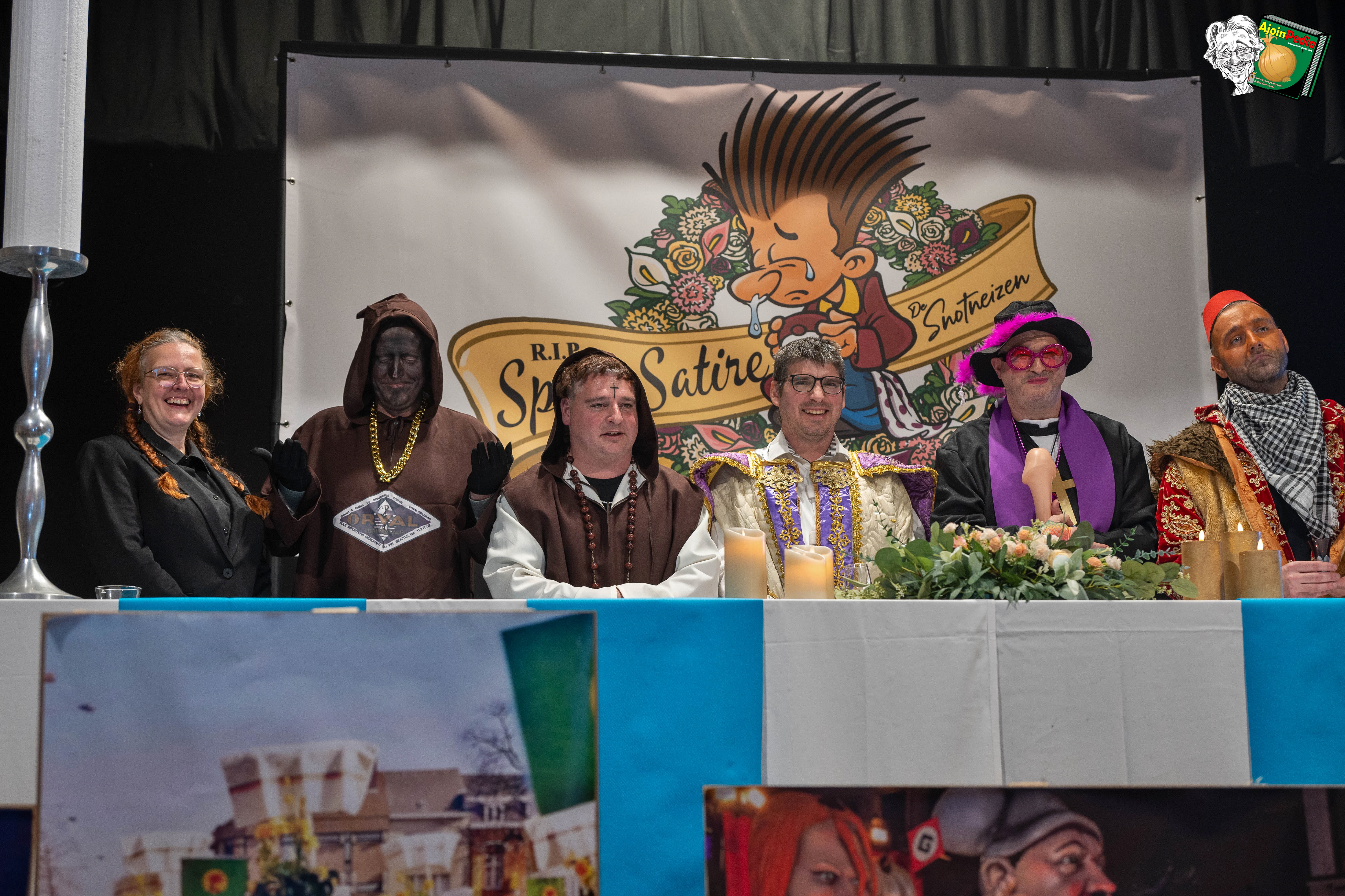 Aalst Carnaval 2026 - Stoetthema AKV De Snotneizen: 'R.I.P. Spot & Satire'!