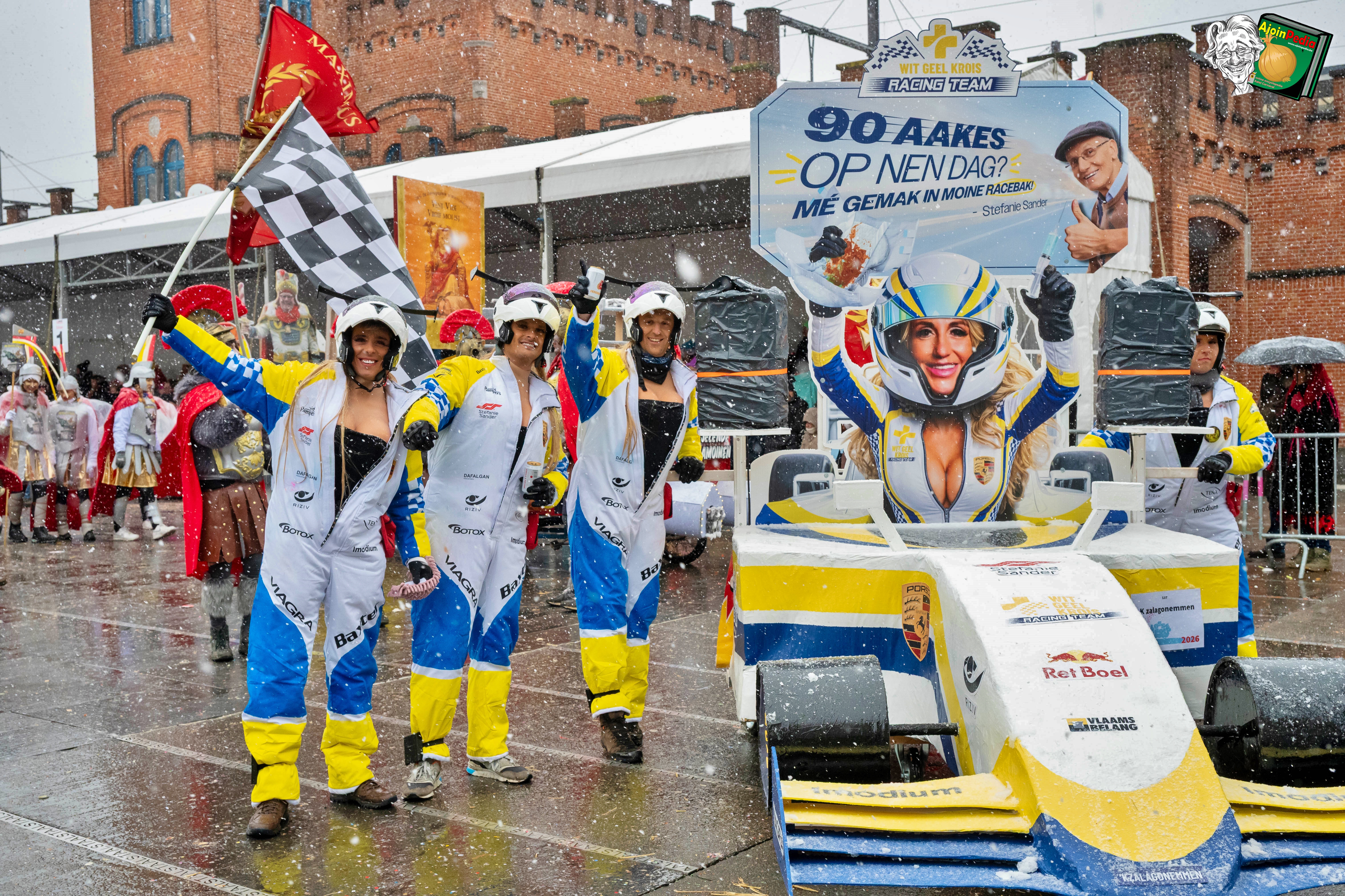 Aalst Carnaval 2026 - Losse Groepen kleuren witte sneeuwstoet