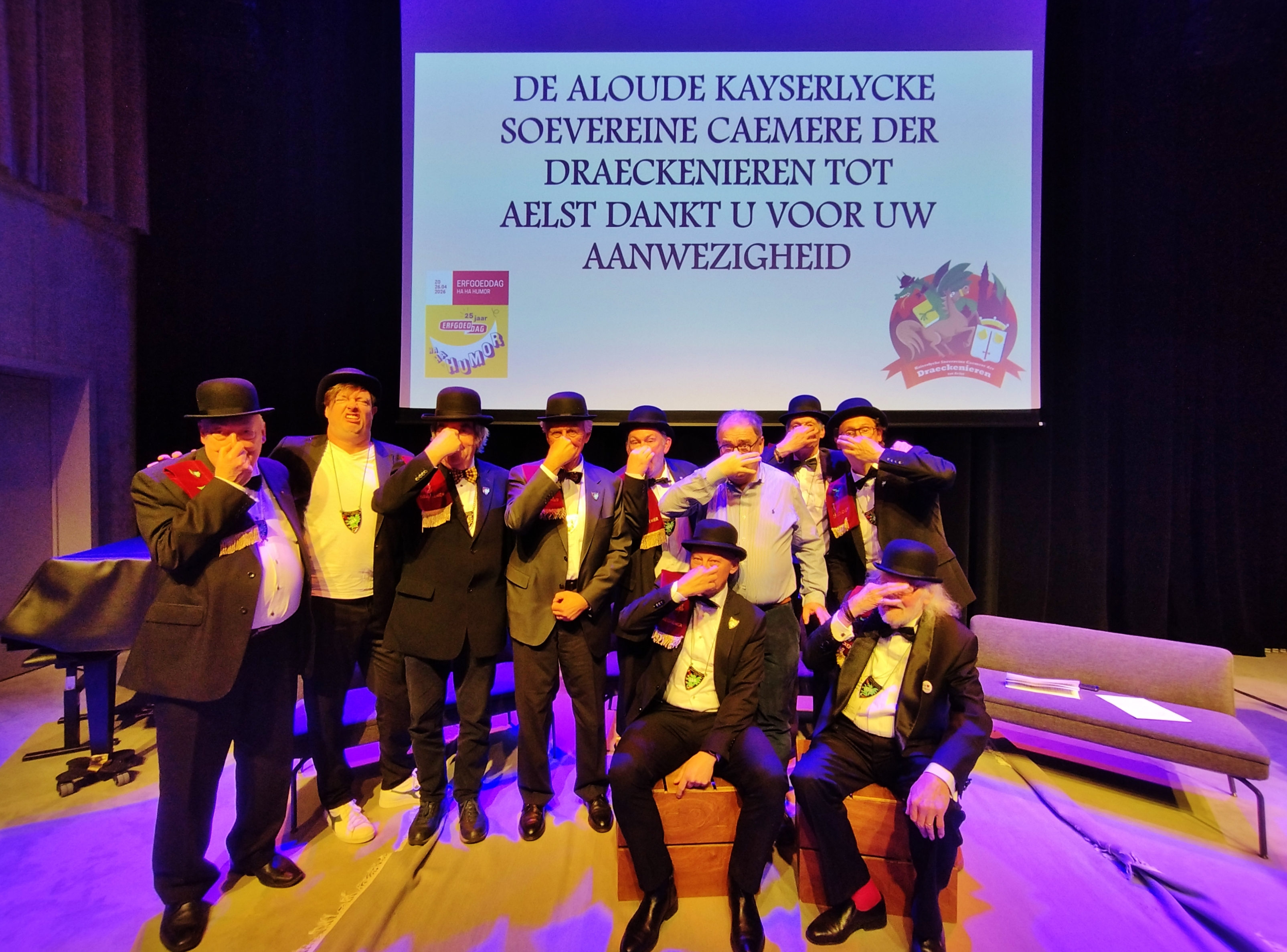 Erfgoeddag 2026: De Draeckenieren doken de Dender in en vertelden over de geschiedenis, het heden én de toekomst van hun 'Kaiserlycke Stede'!